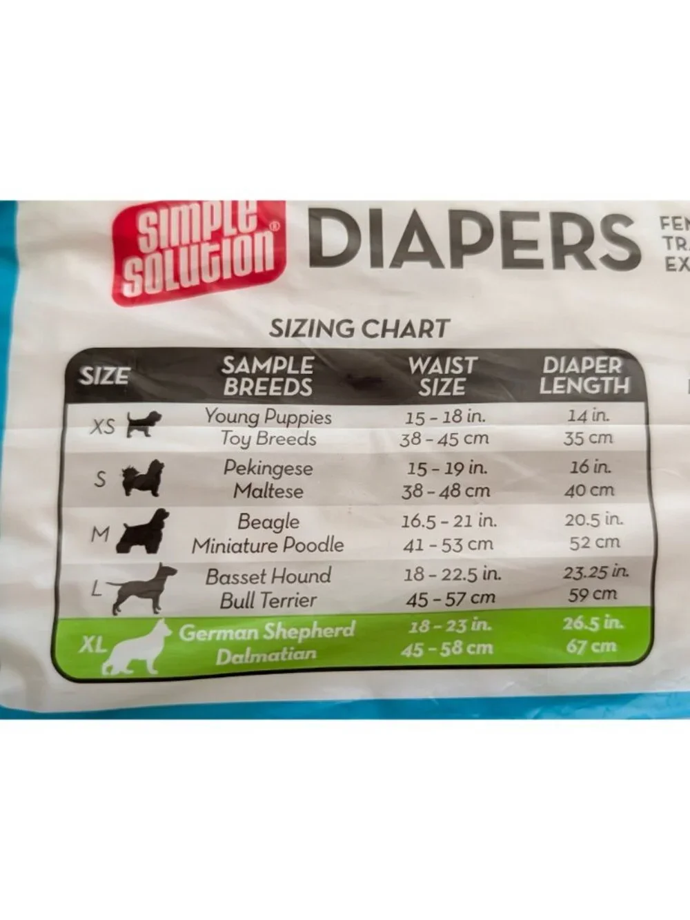 Simple Solution Disposable Dog Diapers X-Large 12-Pack For Incontinence & Travel